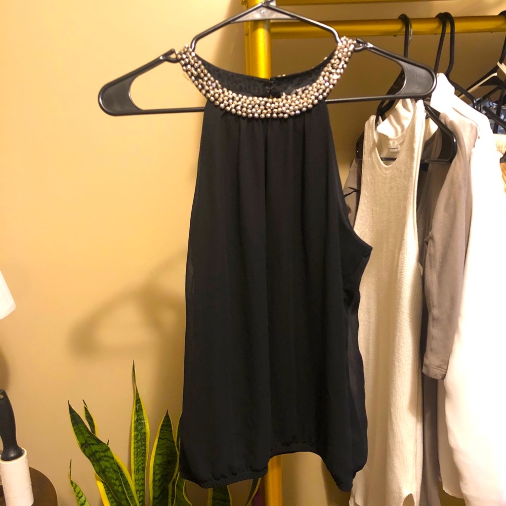 Express accent collar top XS